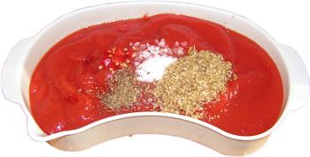 przecier pomidorowy, suszone oregano, suszona bazylia, cukier, s�l, ostra papryczka chili
