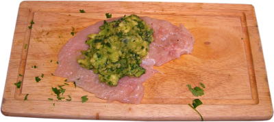 pier� z kurczaka, rozklepana pier� z kurczaka, kotlet z piersi kurczaka, pasta z awokado i pietruszki