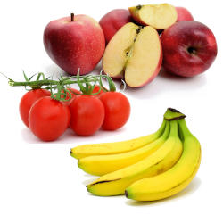 banany, banan, ki�� banan�w, pomidor, pomidory na ga��zce, jab�ko, jab�ka
