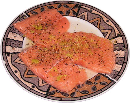 filet z �ososia norweskiego, talerz