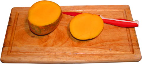 mango, drewniana deska do krojenia, ostry n
