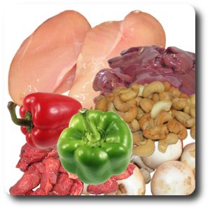 piersi z kurczaka, podroby z kurczaka, w�tr�bka z kurczaka, orzechy nerkowca, papryka s�odka czerwona, papryka s�odka zielona, pieczarki, wieprzowina, mi�so wieprzowe