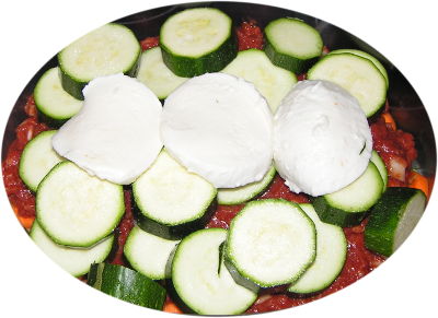 mozzarella, cukinia, kabaczek