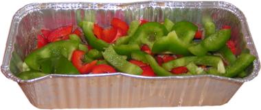 papryka s�odka czerwona, papryka s�odka zielona, aluminiowa foremka do gotowania na parze