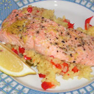 gotowana ryba na parze, �oso� na parze, gotowany �oso�, risotto na parze